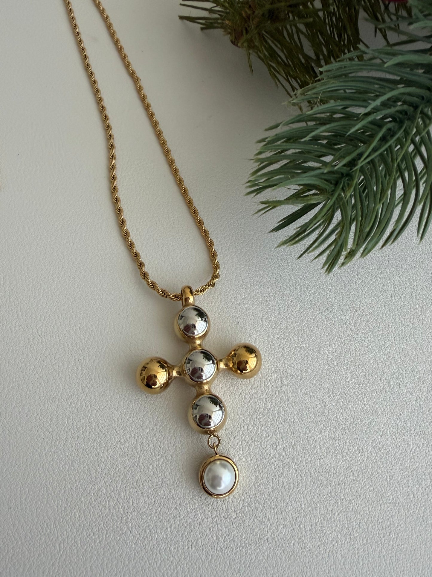 Two Tone Cross Chain