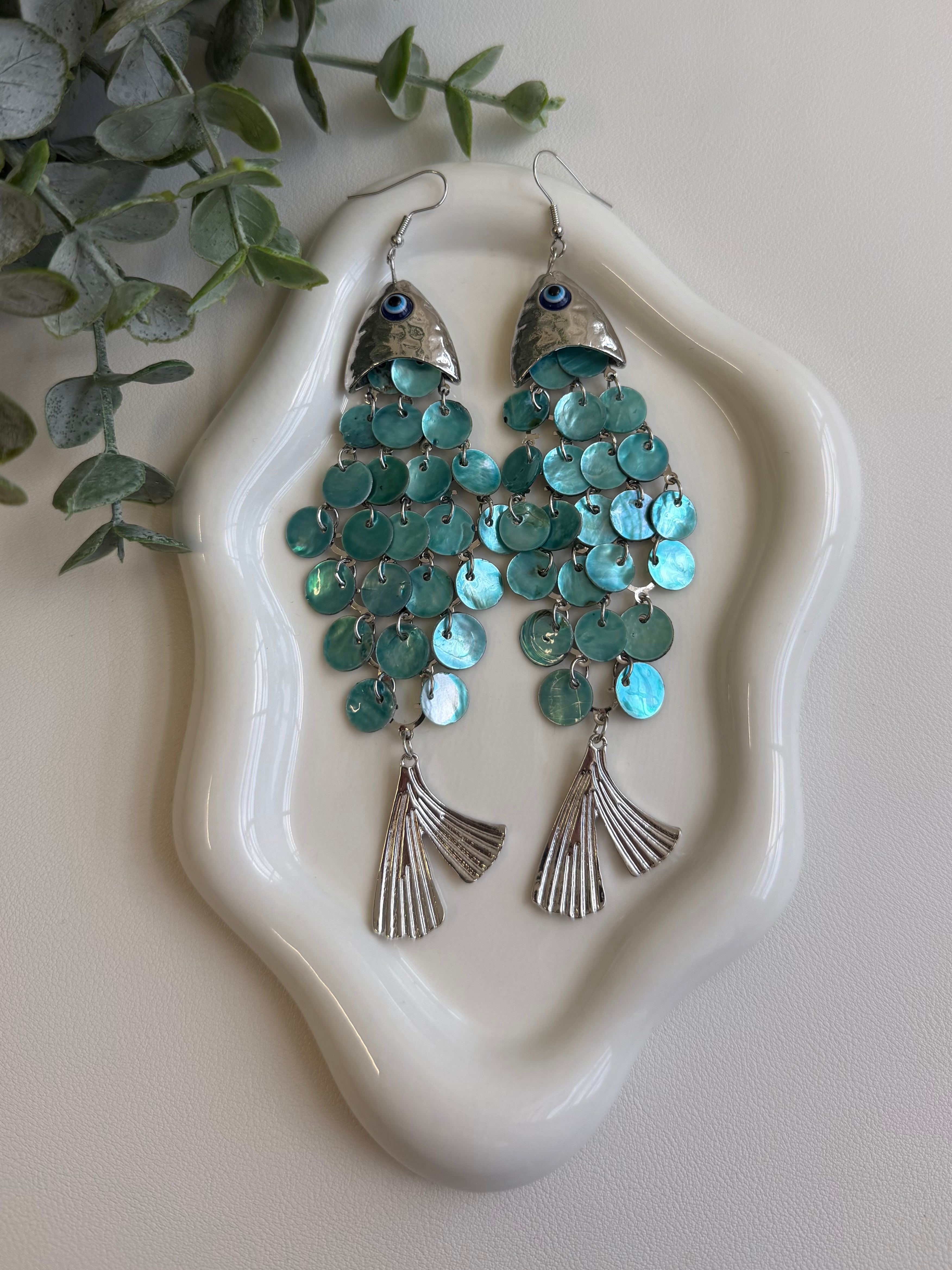 Happy Fish Shell Earrings