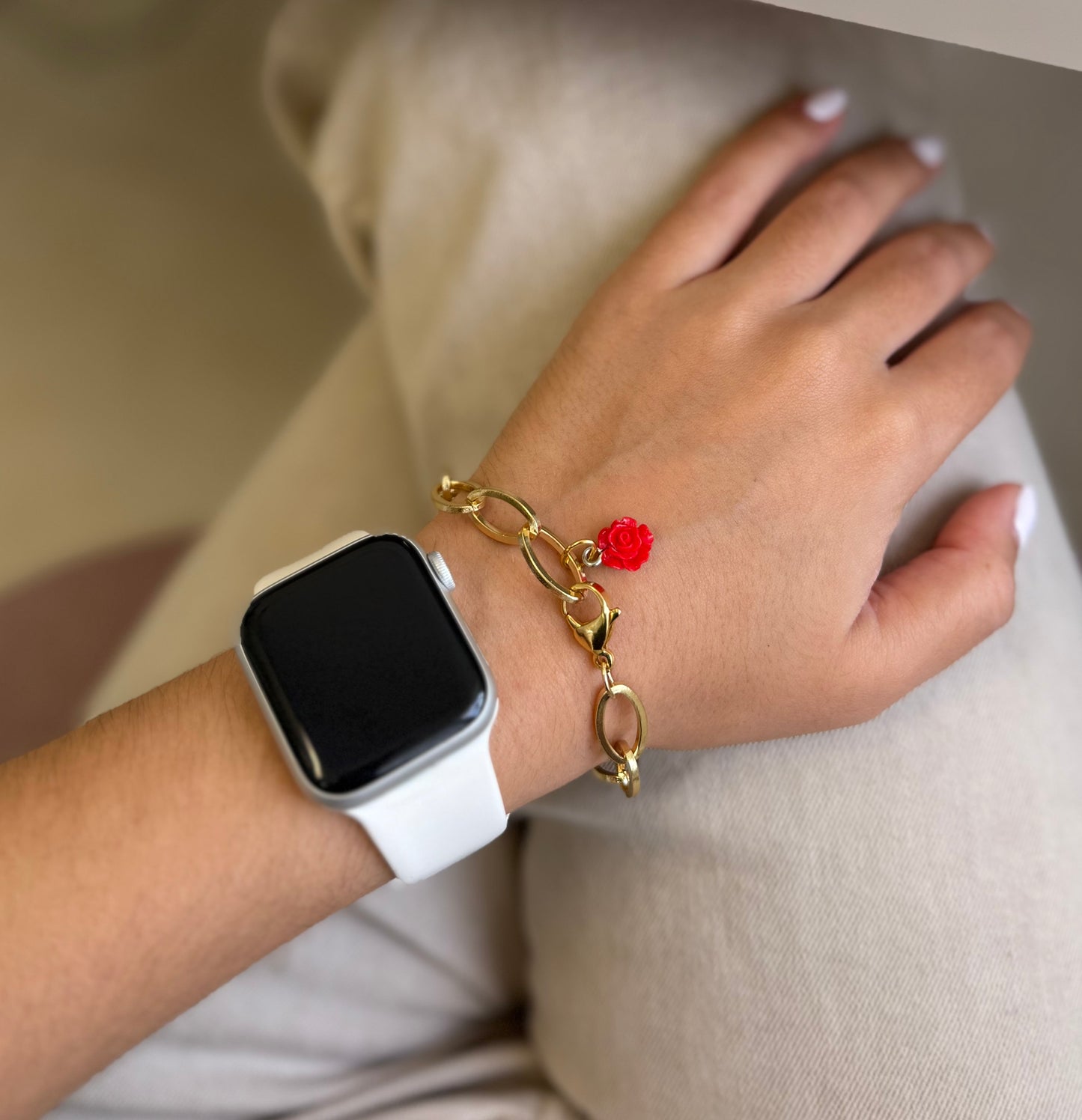 Wine Flower Bracelet