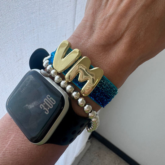 Two Bubbly Initials Bracelet