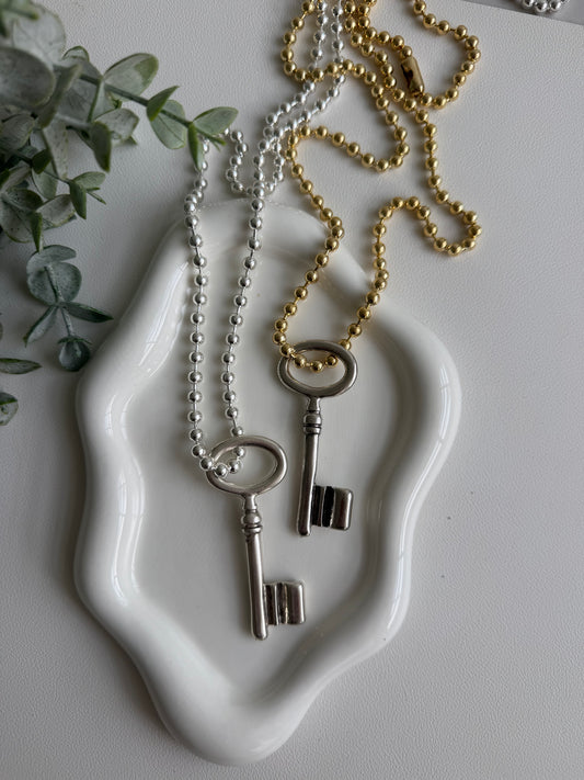 Chunky Silver Key Chain