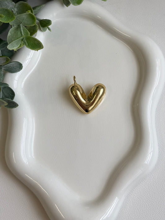 Gold & Silver Heart Charm