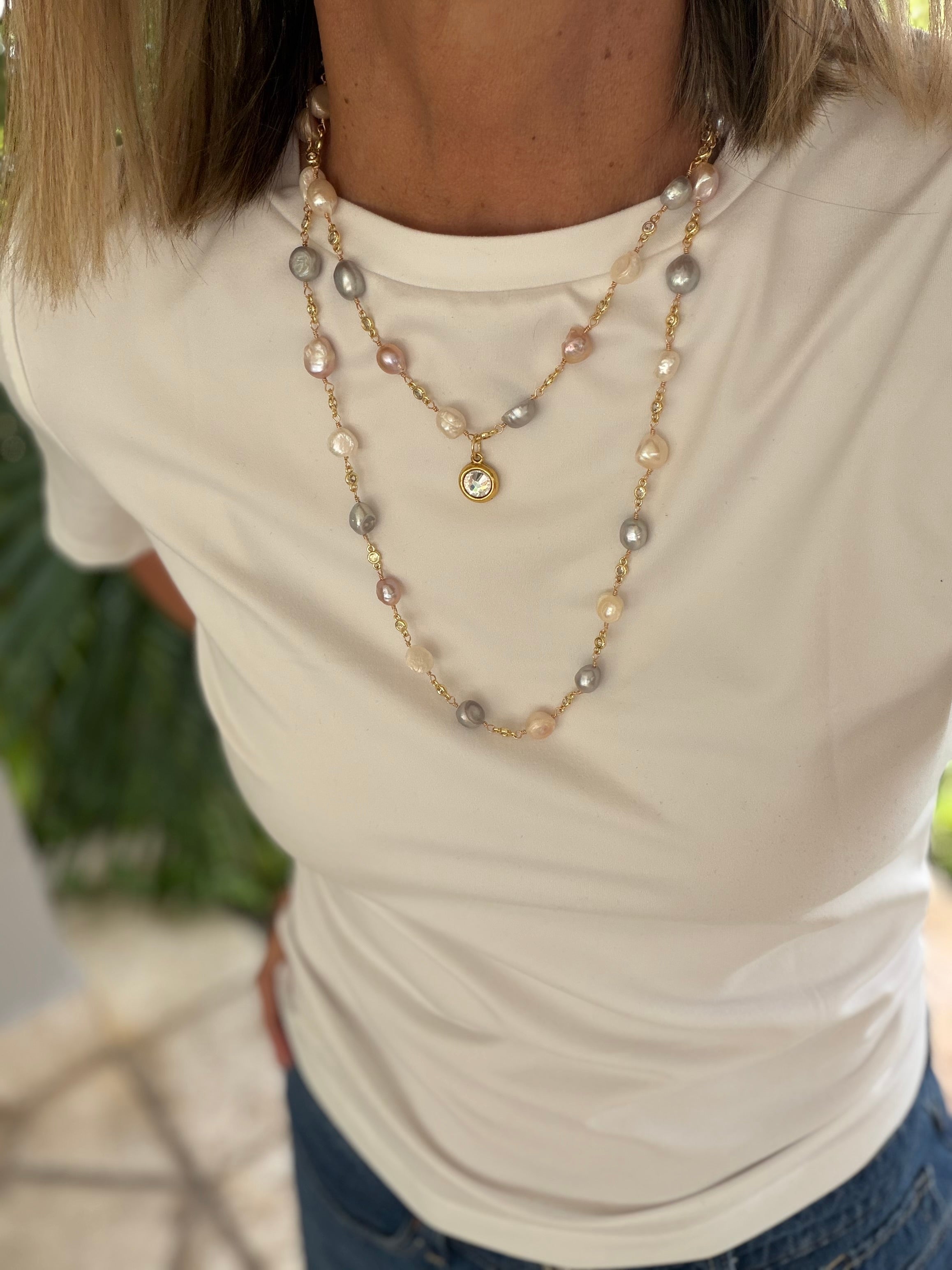 Pink Pearls Chain