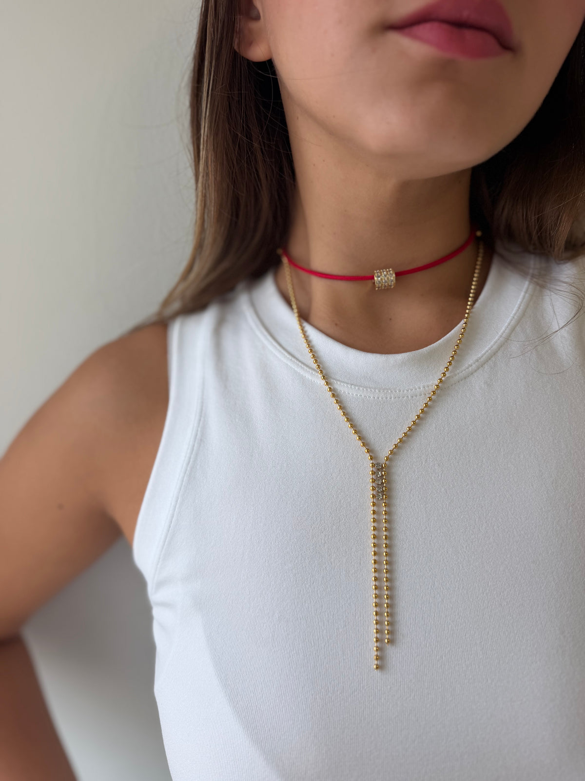 Rhinestone and Wavy Chain