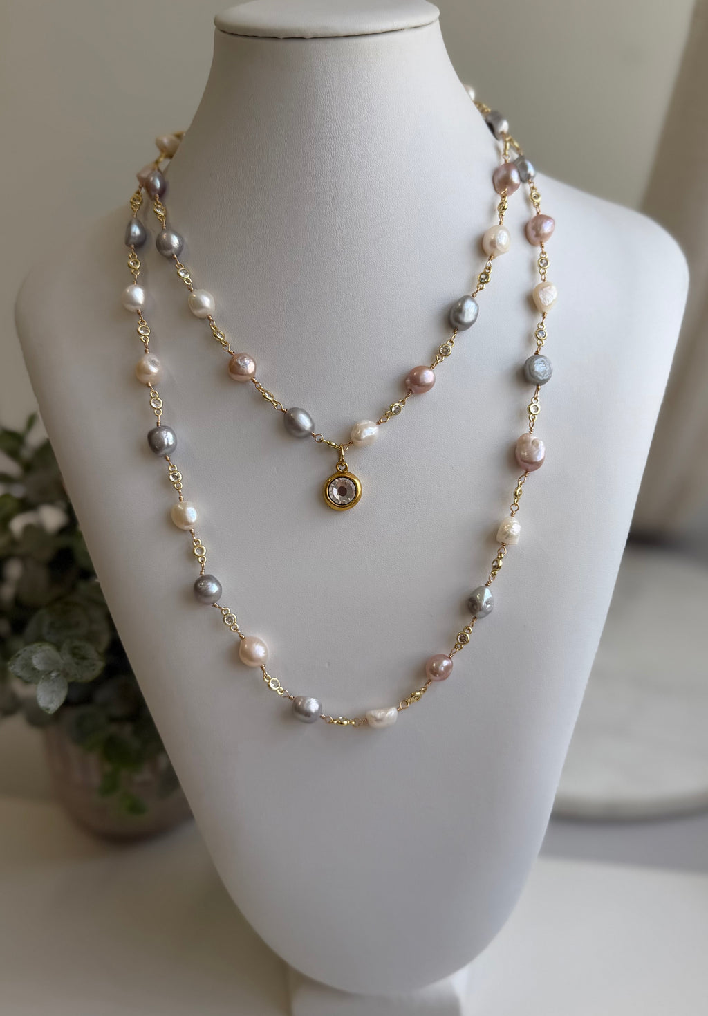 Pink Pearls Chain