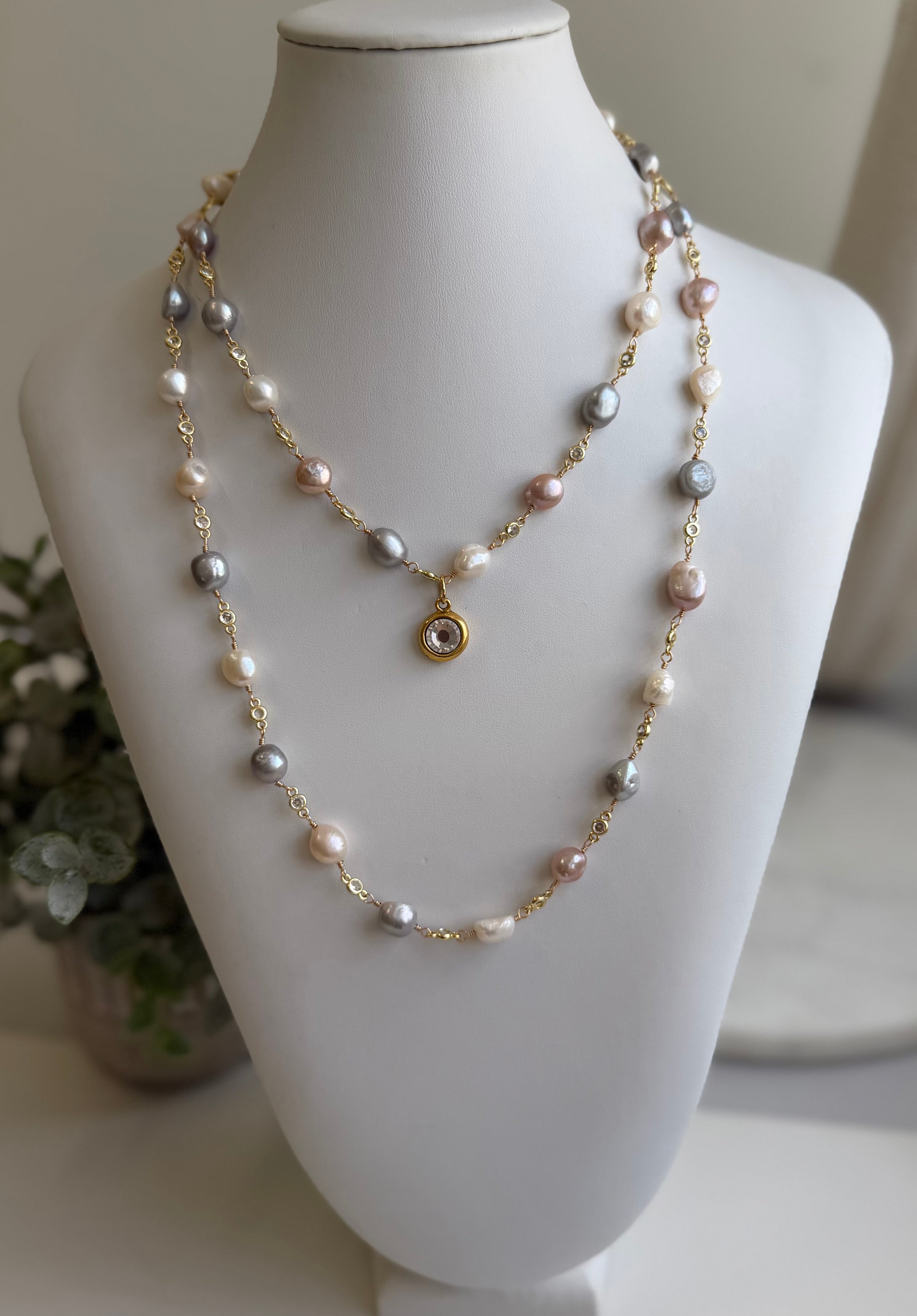 Pink Pearls Chain