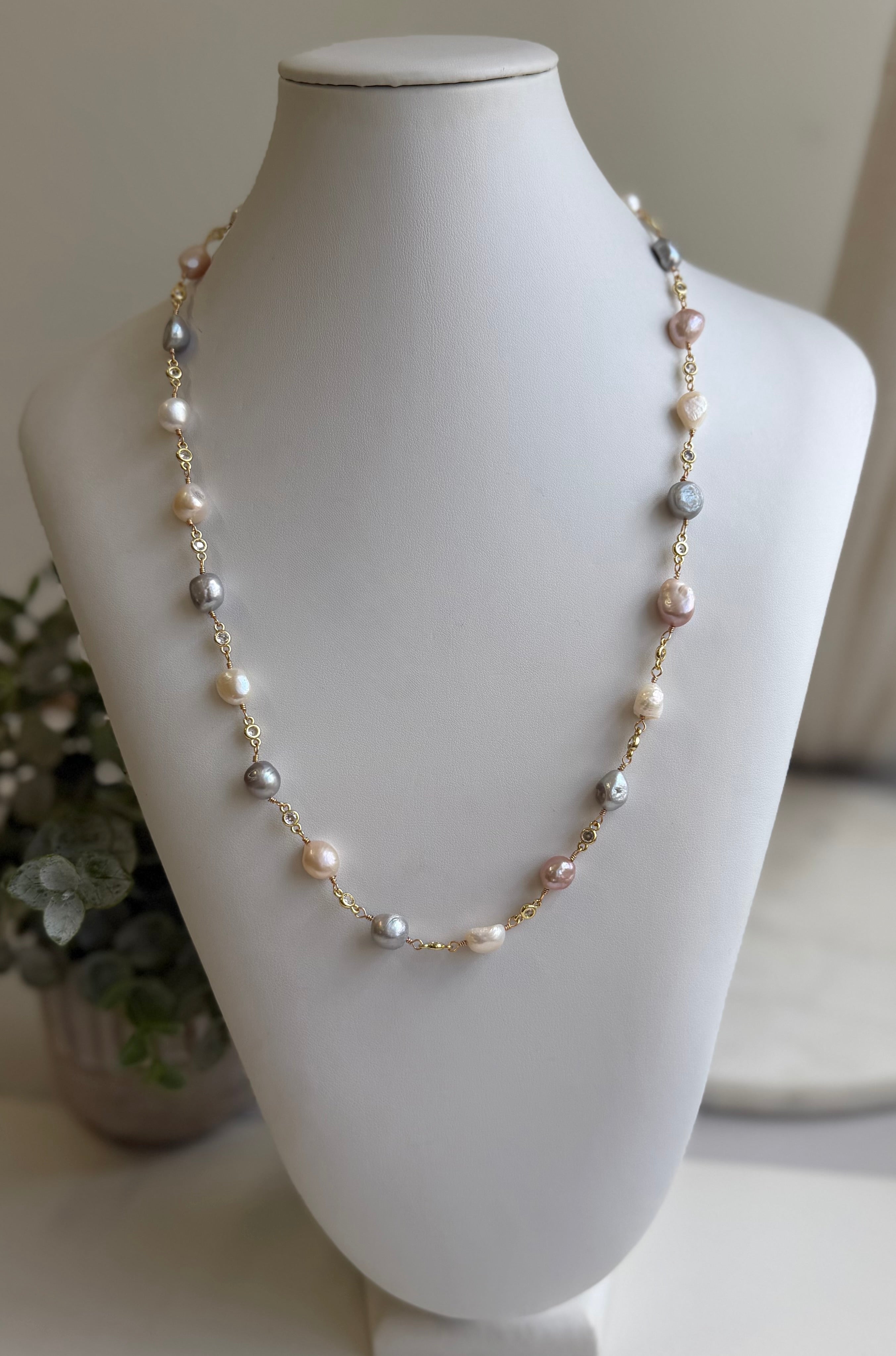 Pink Pearls Chain