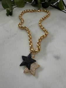 Black & Gold Stars Chain