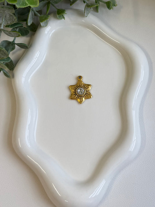 Silver & Gold Flower Charm