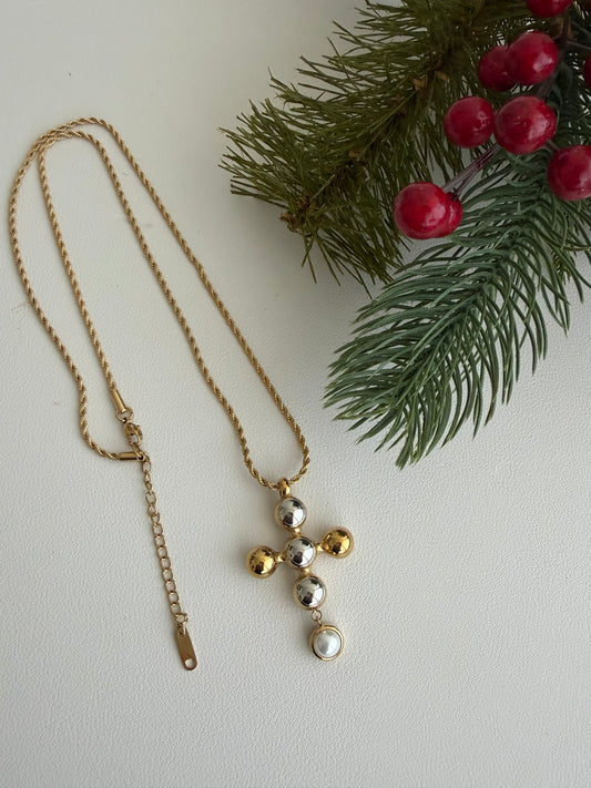 Two Tone Cross Chain