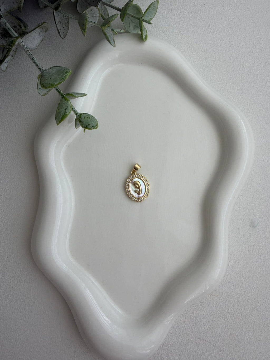Pearl Virgin Mary Charm