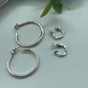 Silver Hoops Earrings